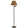 360 Lighting 60" High Natural Water Grass Shade Swing Arm Floor Lamp