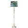 360 Lighting 60" Peacock Print Shade Antique White Floor Lamp