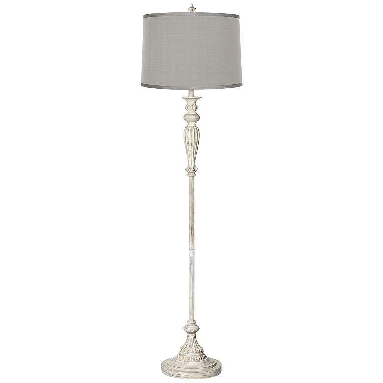 Image 2 360 Lighting 60" Platinum Gray Antique White Vintage Chic Floor Lamp