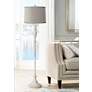 1_360 Lighting 60" Platinum Gray Antique White Vintage Chic Floor Lamp