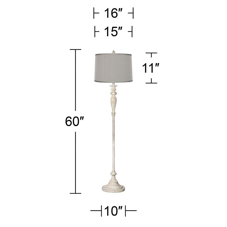 Image 6 360 Lighting 60" Platinum Gray Antique White Vintage Chic Floor Lamp more views