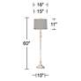 6_360 Lighting 60" Platinum Gray Antique White Vintage Chic Floor Lamp more views
