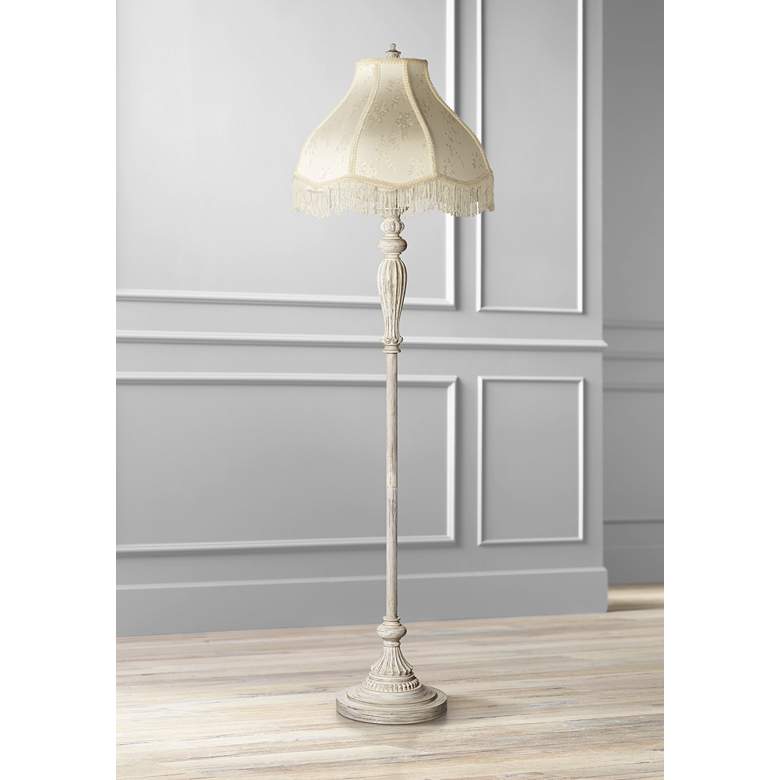 Image 2 360 Lighting 60" Scallop Shade Antique White Traditional Floor Lamp