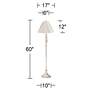 360 Lighting 60" Traditional Ivory Pleat and Antique White Floor Lamp