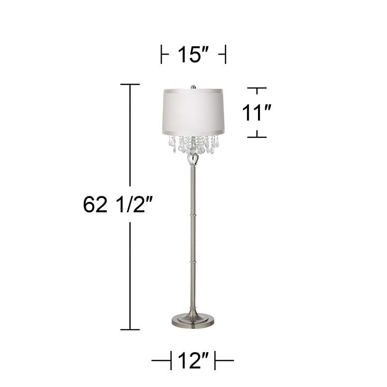 Image 3 360 Lighting 62 1/2 inch Crystals Off-White Shade Satin Steel Floor Lamp more views