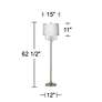 360 Lighting 62 1/2" Crystals Off-White Shade Satin Steel Floor Lamp