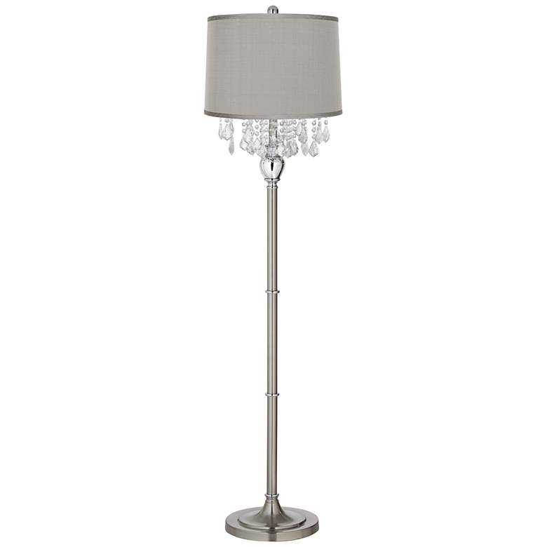 Image 2 360 Lighting 62 1/2" Crystals Platinum Gray Brushed Nickel Floor Lamp
