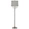 360 Lighting 62 1/2" Crystals Platinum Gray Brushed Nickel Floor Lamp
