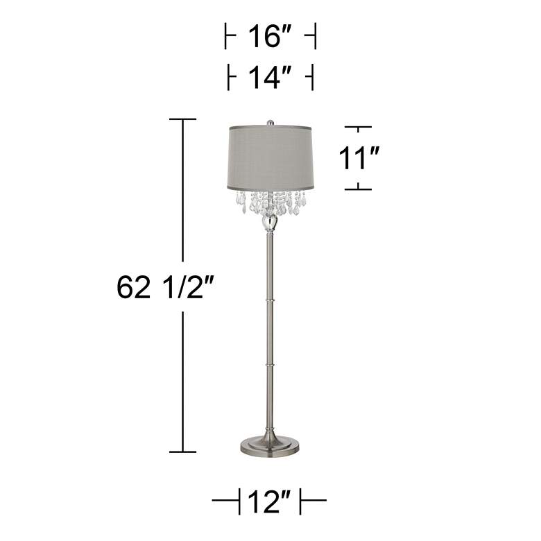 Image 3 360 Lighting 62 1/2" Crystals Platinum Gray Brushed Nickel Floor Lamp more views