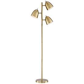 Image3 of 360 Lighting Aaron 64" Aged Brass Adjustable 3-Light Modern Floor Lamp