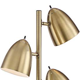 Image4 of 360 Lighting Aaron 64" Aged Brass Adjustable 3-Light Modern Floor Lamp more views