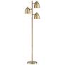360 Lighting Aaron 64" Brass 3-Light Modern Floor Lamps Set of 2