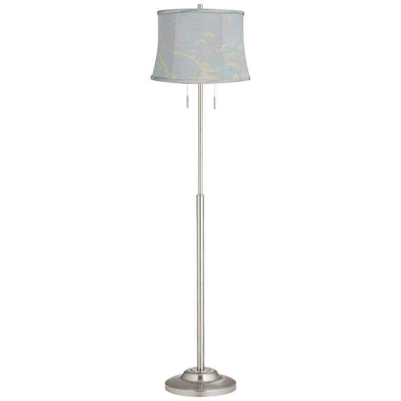 Image 1 360 Lighting Abba 65" High Brushed Steel Blue Swirl Shade Floor Lamp