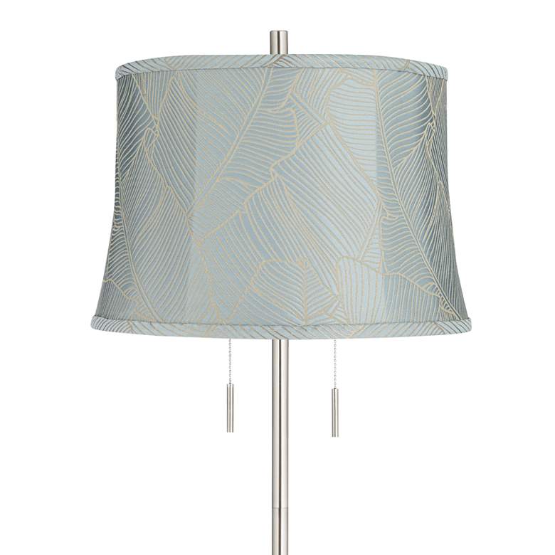 Image 2 360 Lighting Abba 65" High Brushed Steel Espada Blue Shade Floor Lamp more views