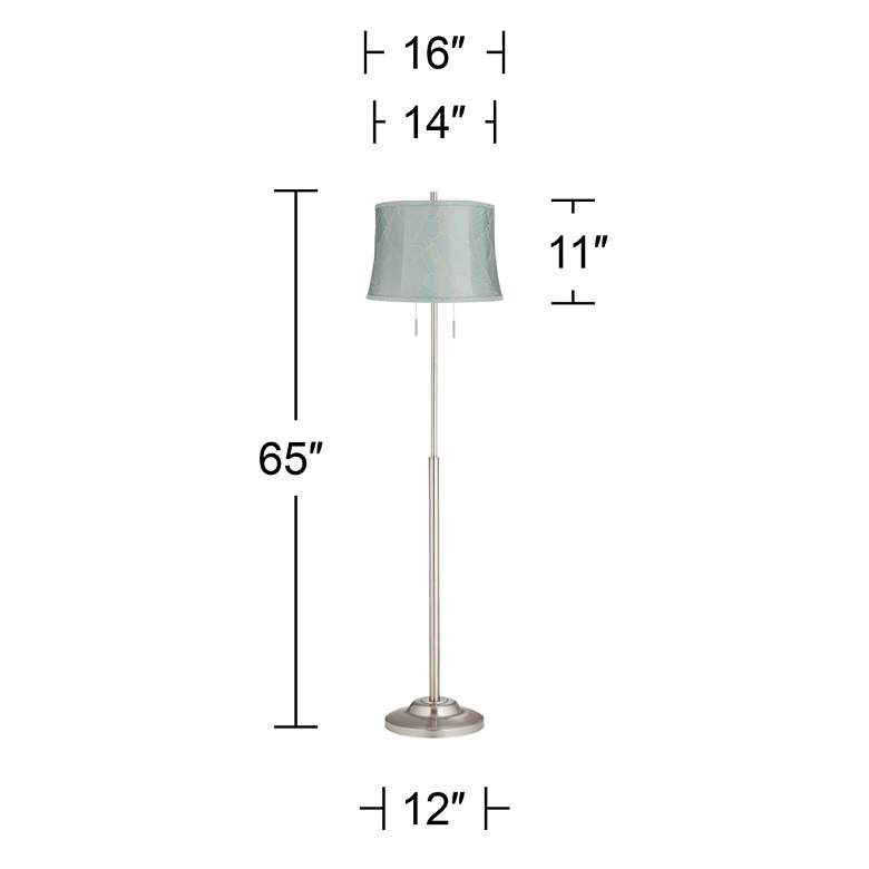 Image 5 360 Lighting Abba 65" High Brushed Steel Espada Blue Shade Floor Lamp more views