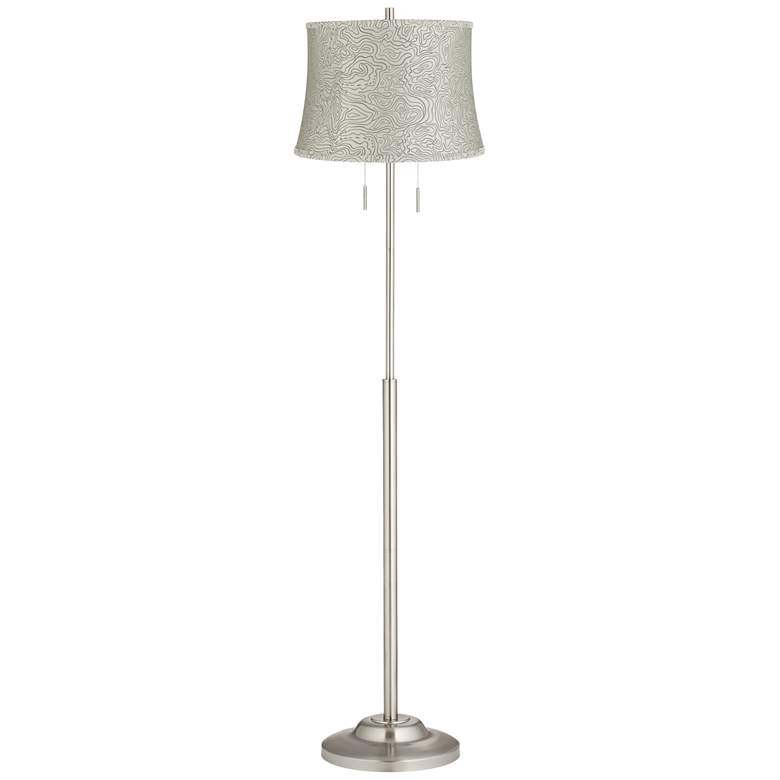 Image 1 360 Lighting Abba 65" High Brushed Steel Newlin Cream Shade Floor Lamp