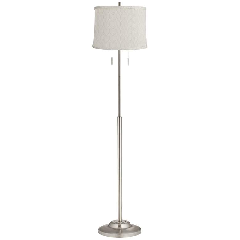 Image 1 360 Lighting Abba 65" High Brushed Steel Sanmen Cream Shade Floor Lamp