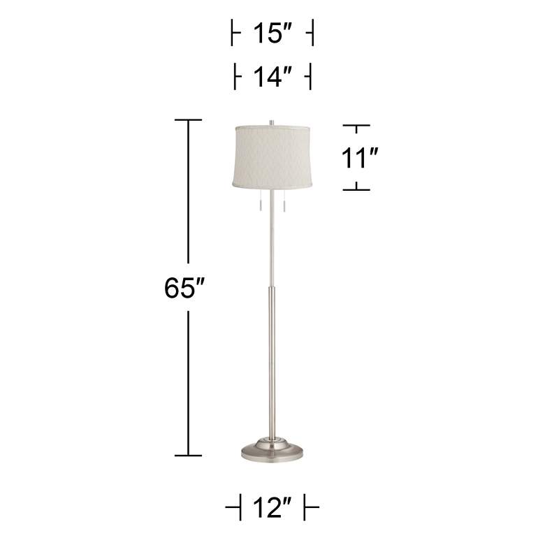 Image 5 360 Lighting Abba 65" High Brushed Steel Sanmen Cream Shade Floor Lamp more views