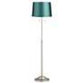 1_360 Lighting Abba 65" High Brushed Steel Soft Teal Shade Floor Lamp