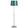 360 Lighting Abba 65" High Brushed Steel Soft Teal Shade Floor Lamp