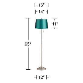 Image5 of 360 Lighting Abba 65" High Brushed Steel Soft Teal Shade Floor Lamp more views