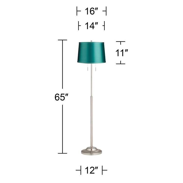 Image 5 360 Lighting Abba 65" High Brushed Steel Soft Teal Shade Floor Lamp more views