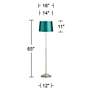 5_360 Lighting Abba 65" High Brushed Steel Soft Teal Shade Floor Lamp more views