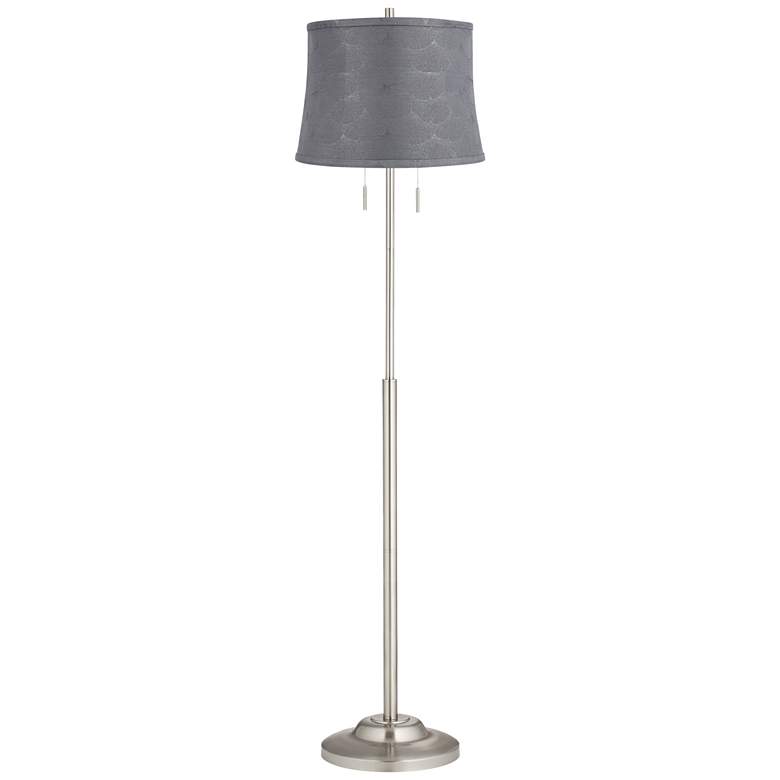 Image 1 360 Lighting Abba 65" High Brushed Steel Tieling Gray Shade Floor Lamp