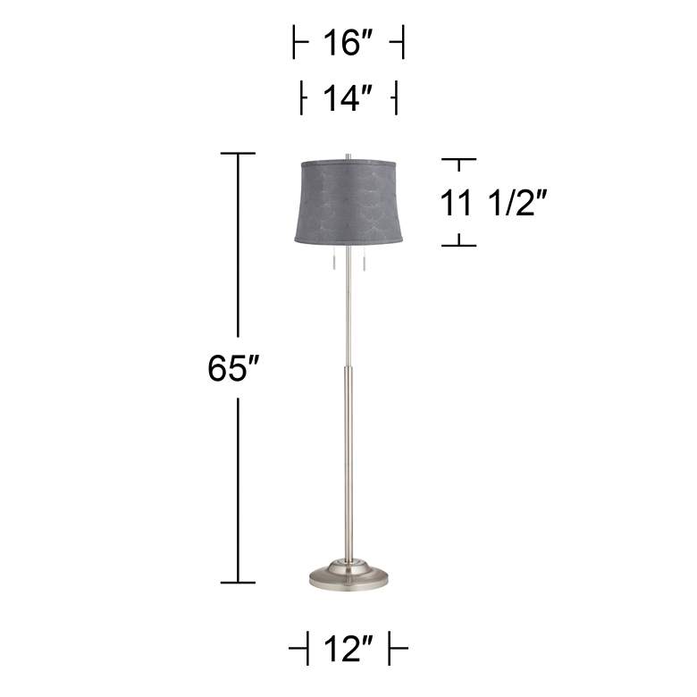 Image 5 360 Lighting Abba 65" High Brushed Steel Tieling Gray Shade Floor Lamp more views