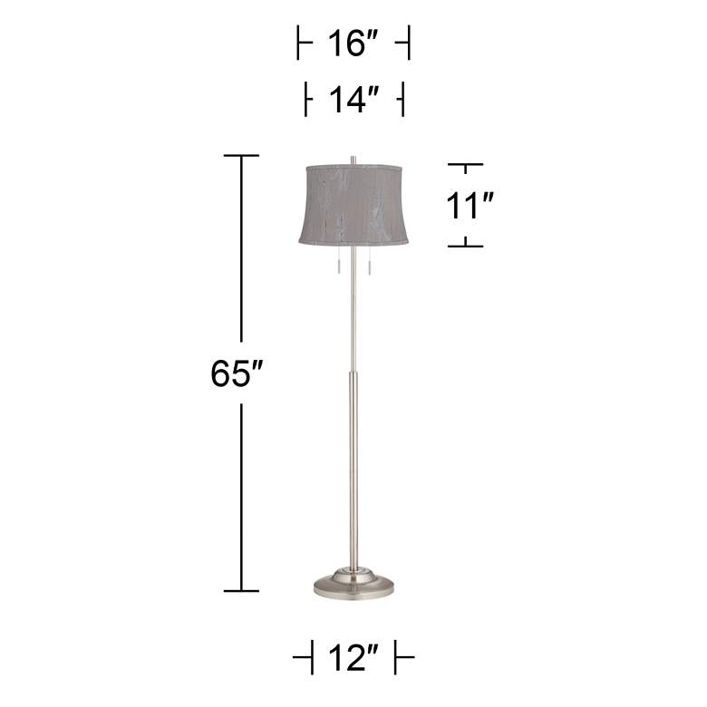 Image 5 360 Lighting Abba 65" High Brushed Steel Treble Gray Shade Floor Lamp more views