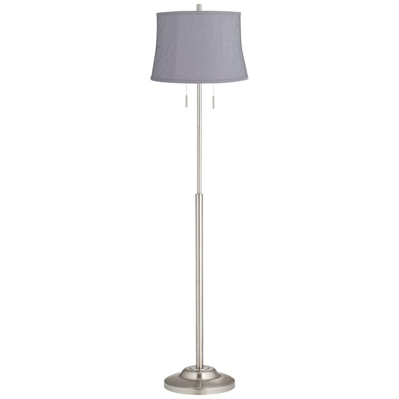 Image 1 360 Lighting Abba 65" High Brushed Steel Violet Gray Shade Floor Lamp
