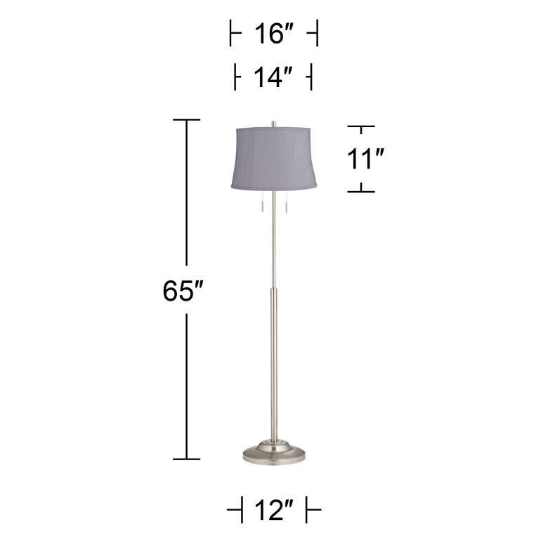 Image 5 360 Lighting Abba 65" High Brushed Steel Violet Gray Shade Floor Lamp more views