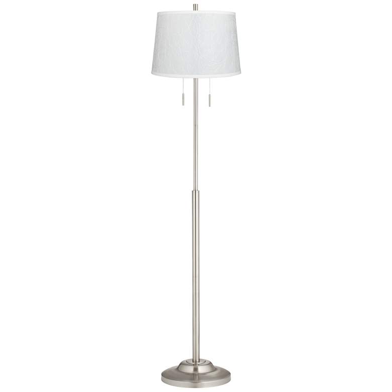 Image 1 360 Lighting Abba 65" High Brushed Steel White Fibril Shade Floor Lamp