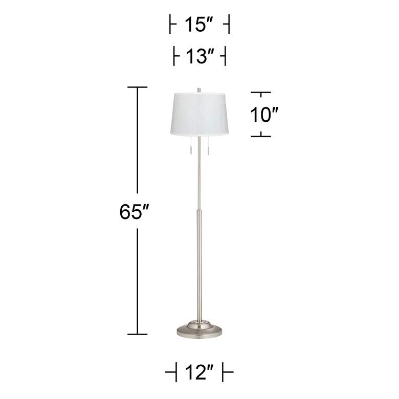 Image 5 360 Lighting Abba 65" High Brushed Steel White Fibril Shade Floor Lamp more views