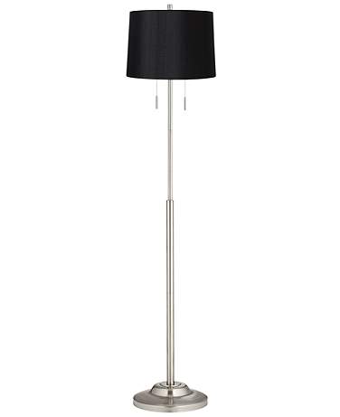 360 Lighting Abba 66" High Black Drum Twin Pull Chain Floor Lamp