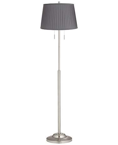 360 Lighting Abba 66" High Slate Gray Pleated Shade Floor Lamp