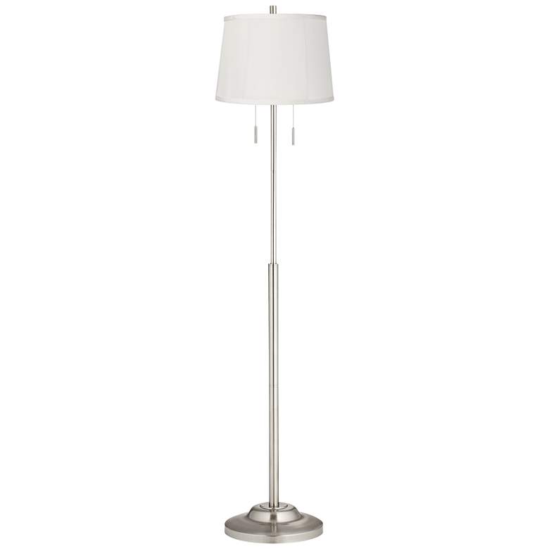 Image 1 360 Lighting Abba 66" Beige Drum Twin Pull Chain Floor Lamp