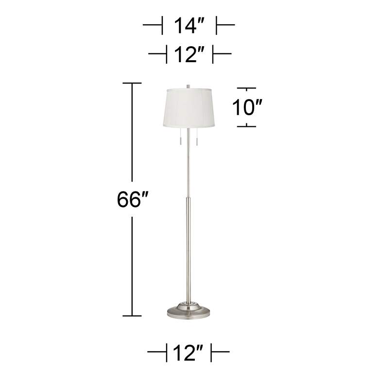 Image 4 360 Lighting Abba 66" Beige Drum Twin Pull Chain Floor Lamp more views