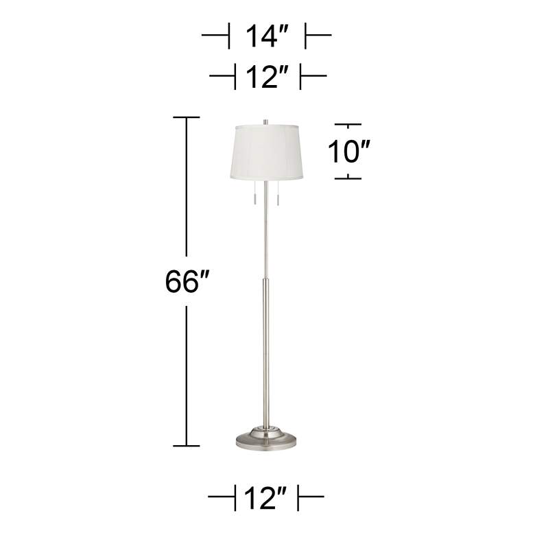 Image 4 360 Lighting Abba 66 inch Beige Drum Twin Pull Chain Floor Lamp more views