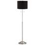 360 Lighting Abba 66" Brushed Steel Floor Lamp with Black Beaded Shade