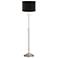 360 Lighting Abba 66" Brushed Steel Floor Lamp with Black Beaded Shade
