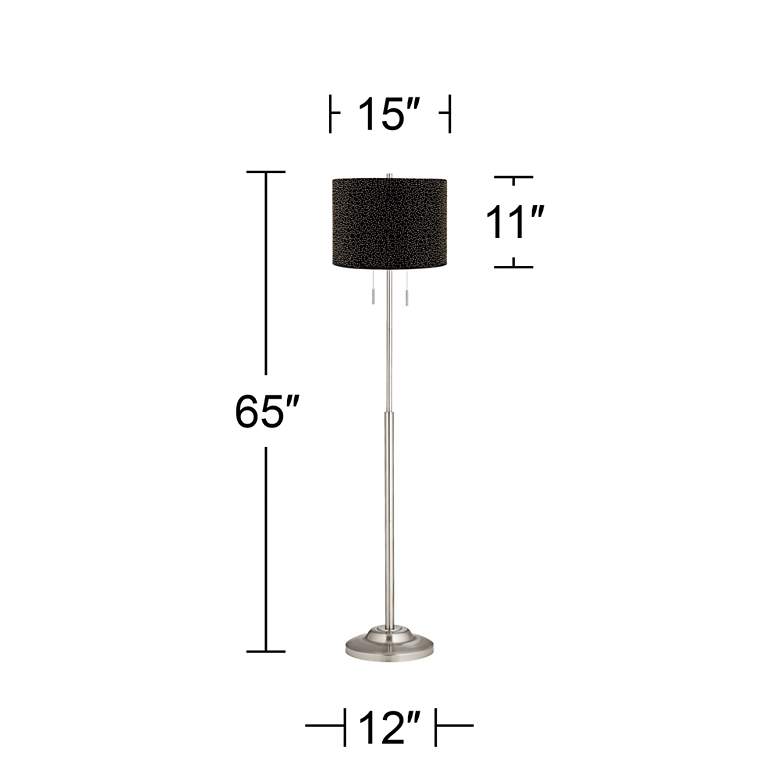 Image 5 360 Lighting Abba 66" Brushed Steel Floor Lamp with Black Beaded Shade more views