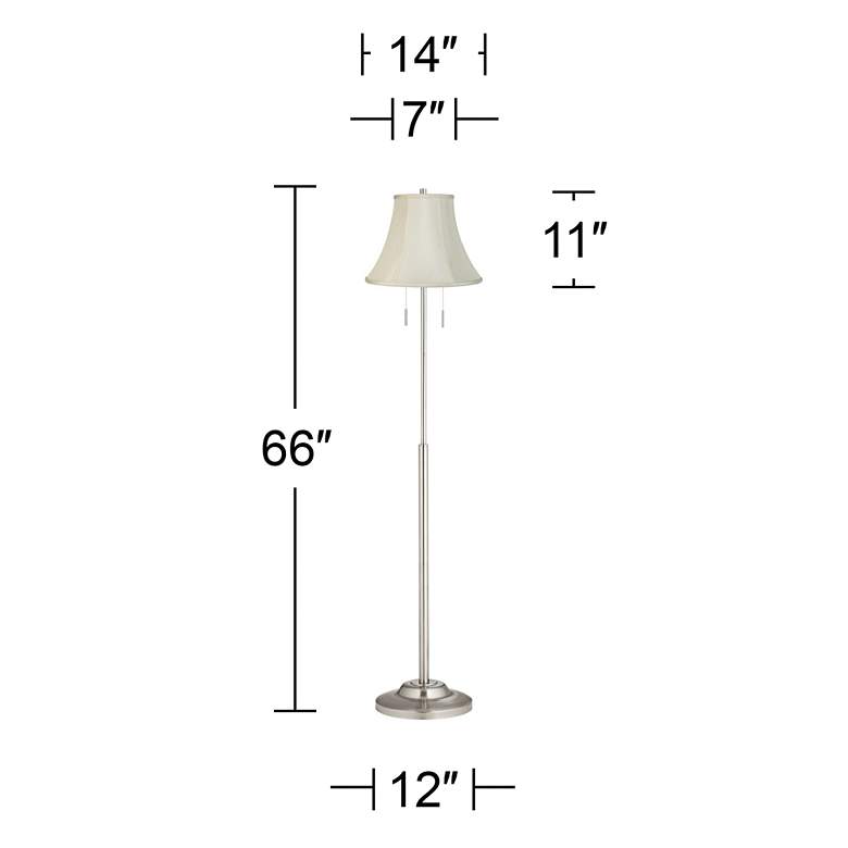 Image 3 360 Lighting Abba 66" Creme Bell and Nickel Pull Chain Floor Lamp more views