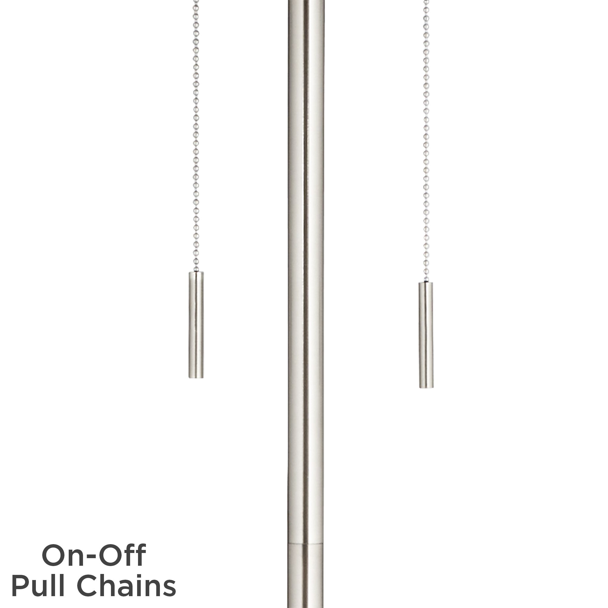 Image 4 360 Lighting Abba 66" Creme Bell and Nickel Pull Chain Floor Lamp more views