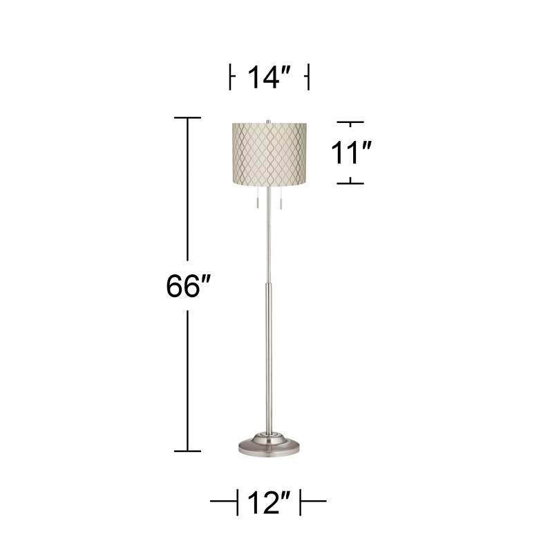 Image 3 360 Lighting Abba 66 inch Embroidered Hourglass Shade Nickel Floor Lamp more views