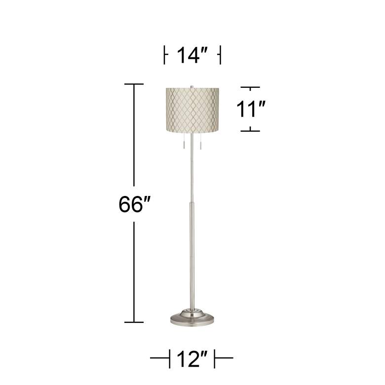 Image 3 360 Lighting Abba 66" Embroidered Hourglass Shade Nickel Floor Lamp more views
