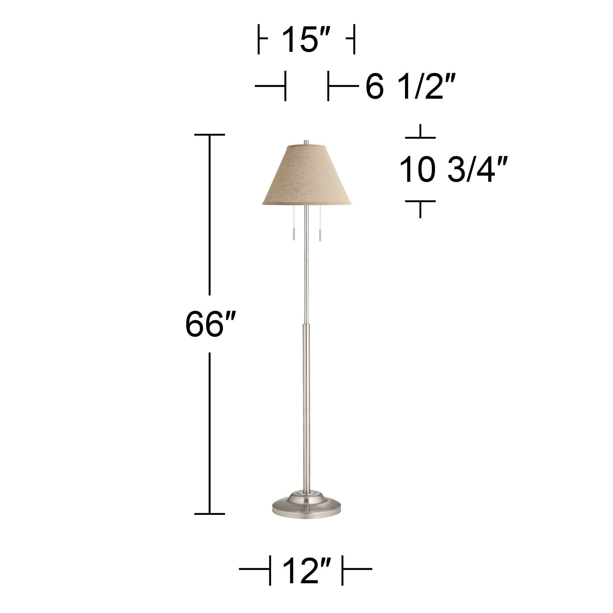Image 5 360 Lighting Abba 66" Fine Burlap Empire Twin Pull Chain Floor Lamp more views
