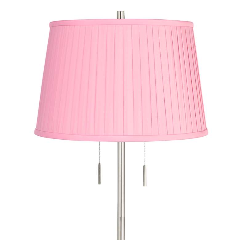 Image 2 360 Lighting Abba 66" High Bright Pink Pleated Shade Floor Lamp more views