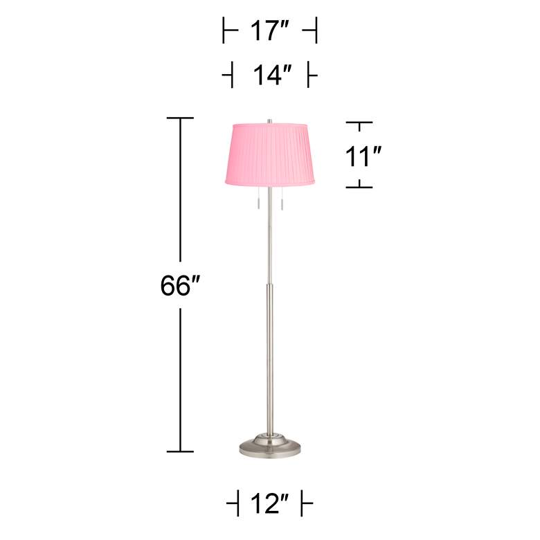 Image 5 360 Lighting Abba 66" High Bright Pink Pleated Shade Floor Lamp more views