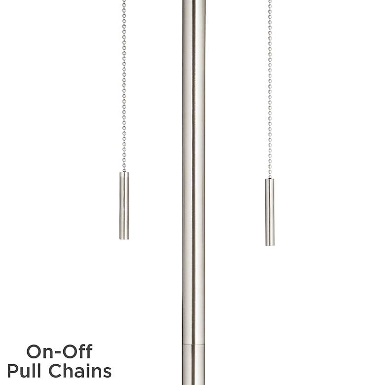 Image 2 360 Lighting Abba 66 inch High Cream and Nickel Twin Pull Chain Floor Lamp more views